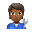 mechanic: medium-dark skin tone appearance on Apple
