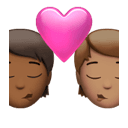 kiss: person, person, medium-dark skin tone, medium skin tone appearance on Apple