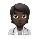 health worker: dark skin tone appearance on Apple