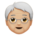 older person: medium-light skin tone appearance on Apple