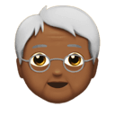 older person: medium-dark skin tone appearance on Apple