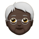 older person: dark skin tone appearance on Apple