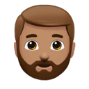 man: medium skin tone, beard appearance on Apple