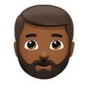 man: medium-dark skin tone, beard appearance on Apple