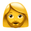 woman: beard appearance on Apple