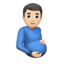 pregnant man: light skin tone appearance on Apple
