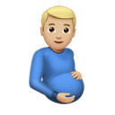 怀孕的男人: 中等-浅肤色 在 Apple 平台的外观
