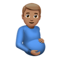 怀孕的男人: 中等肤色 在 Apple 平台的外观