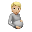 pregnant person: medium-light skin tone appearance on Apple