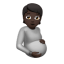 pregnant person: dark skin tone appearance on Apple