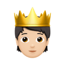 person with crown: light skin tone appearance on Apple