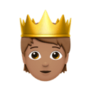 person with crown: medium skin tone appearance on Apple