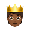 person with crown: medium-dark skin tone appearance on Apple