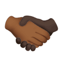 handshake: medium-dark skin tone, dark skin tone appearance on Apple