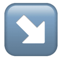 down-right arrow appearance on Apple