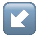 down-left arrow appearance on Apple