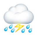 cloud with lightning and rain appearance on Apple