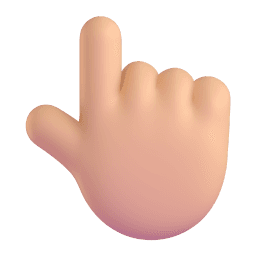 backhand index pointing up: medium-light skin tone appearance on Microsoft