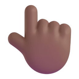 backhand index pointing up: medium-dark skin tone appearance on Microsoft