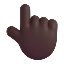 backhand index pointing up: dark skin tone appearance on Microsoft