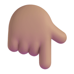 backhand index pointing down: medium skin tone appearance on Microsoft