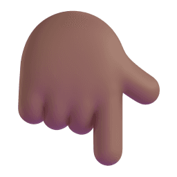 backhand index pointing down: medium-dark skin tone appearance on Microsoft
