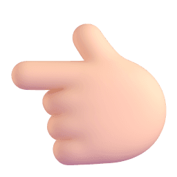 backhand index pointing left: light skin tone appearance on Microsoft