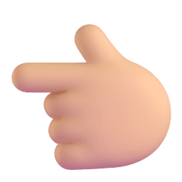 backhand index pointing left: medium-light skin tone appearance on Microsoft