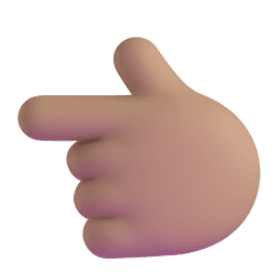 backhand index pointing left: medium skin tone appearance on Microsoft