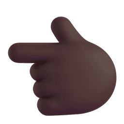 backhand index pointing left: dark skin tone appearance on Microsoft