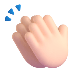 clapping hands: light skin tone appearance on Microsoft