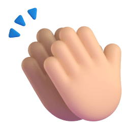 clapping hands: medium-light skin tone appearance on Microsoft