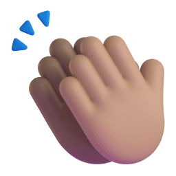 clapping hands: medium skin tone appearance on Microsoft