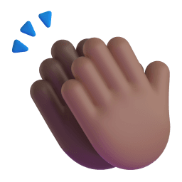 clapping hands: medium-dark skin tone appearance on Microsoft
