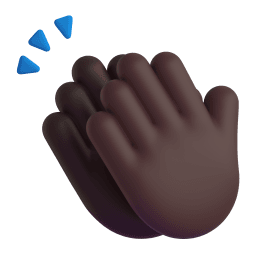 clapping hands: dark skin tone appearance on Microsoft