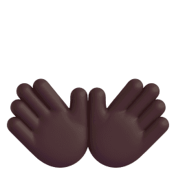 open hands: dark skin tone appearance on Microsoft