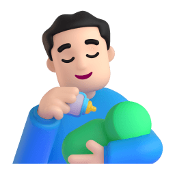 man feeding baby: light skin tone appearance on Microsoft