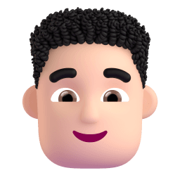 man: light skin tone, curly hair appearance on Microsoft