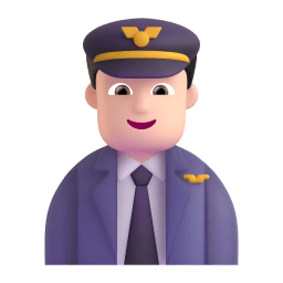 man pilot: light skin tone appearance on Microsoft