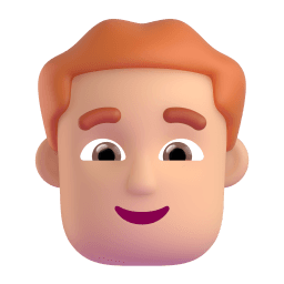 man: medium-light skin tone, red hair appearance on Microsoft