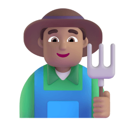 man farmer: medium skin tone appearance on Microsoft