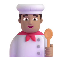 man cook: medium skin tone appearance on Microsoft