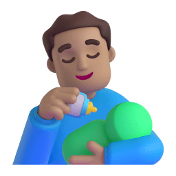 哺乳的男人: 中等肤色 在 Microsoft 平台的外观