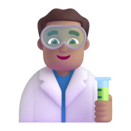 man scientist: medium skin tone appearance on Microsoft