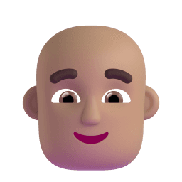 man: medium skin tone, bald appearance on Microsoft