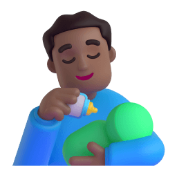 man feeding baby: medium-dark skin tone appearance on Microsoft