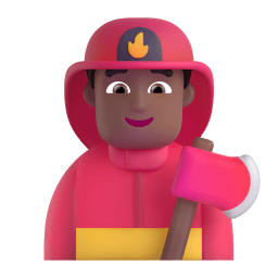 man firefighter: medium-dark skin tone appearance on Microsoft