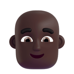 man: dark skin tone, bald appearance on Microsoft