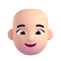 woman: light skin tone, bald appearance on Microsoft