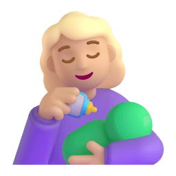 哺乳的女人: 中等-浅肤色 在 Microsoft 平台的外观